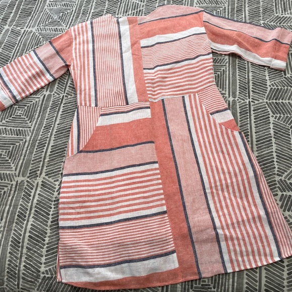 Soft Surroundings mixed stripe linen blend dress size S - Picture 4 of 5